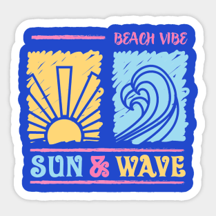 Sun and Wave Summer Beach Sticker